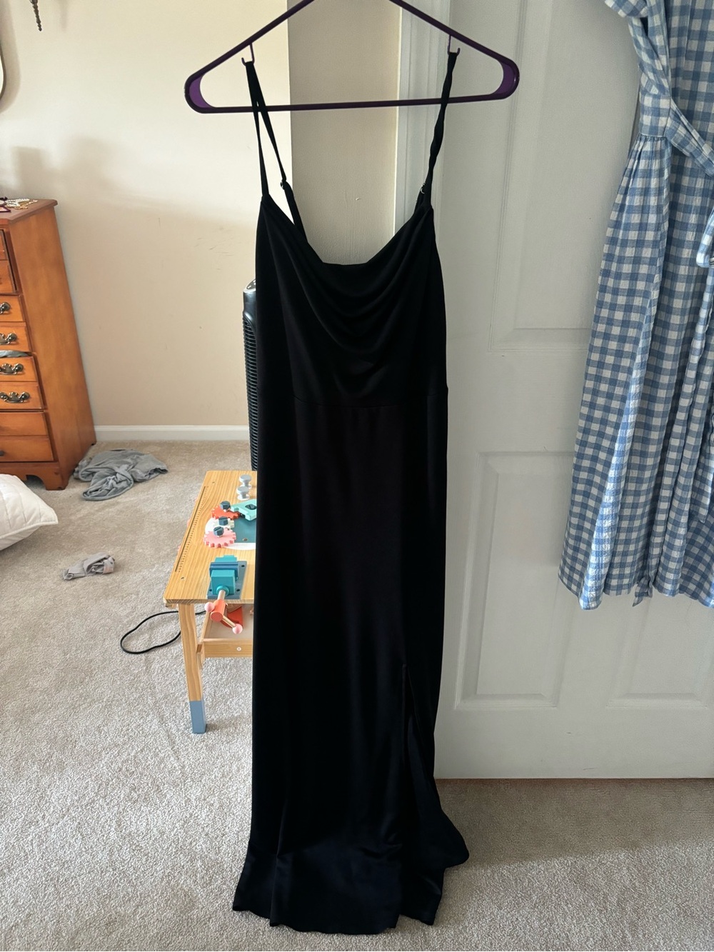 Birdy Grey Black Cowl Neck Slip Maxi Dress